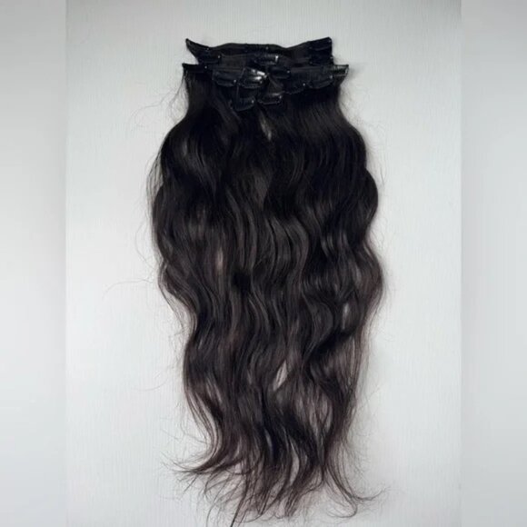 100% Human hair 22 in Natural black hair Extensions - Picture 1 of 5